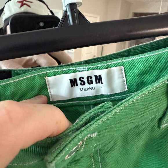 MSGM Raw Hem Mini Skirt Size 46 Color Green - Picture 3 of 5
